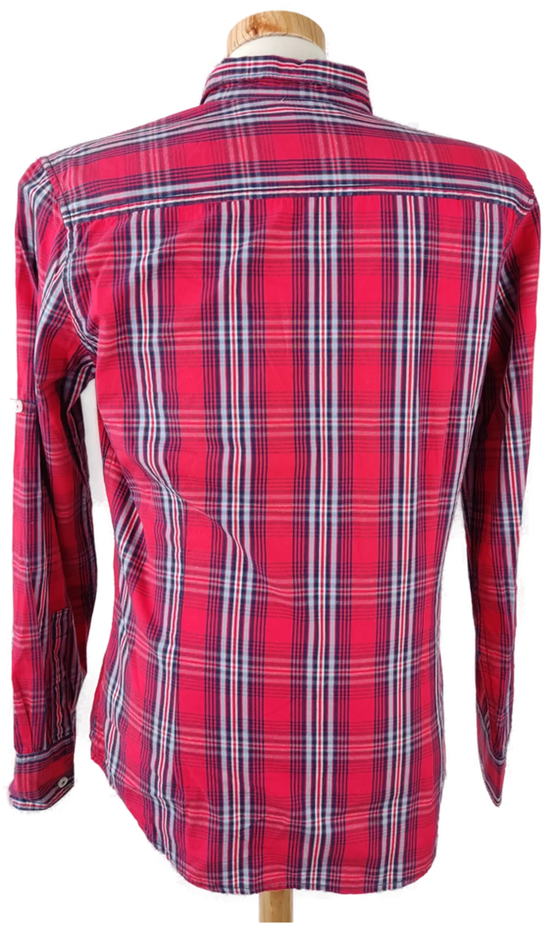 SMOG Herrenhemd rot, kariert - Gr. M (Slim fit) – Bild 3