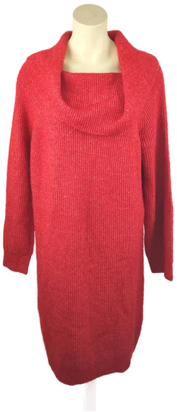 BENOTTI Midikleid in Rot mit Rollkragen | Kuscheliger Stil – Vorschau 1