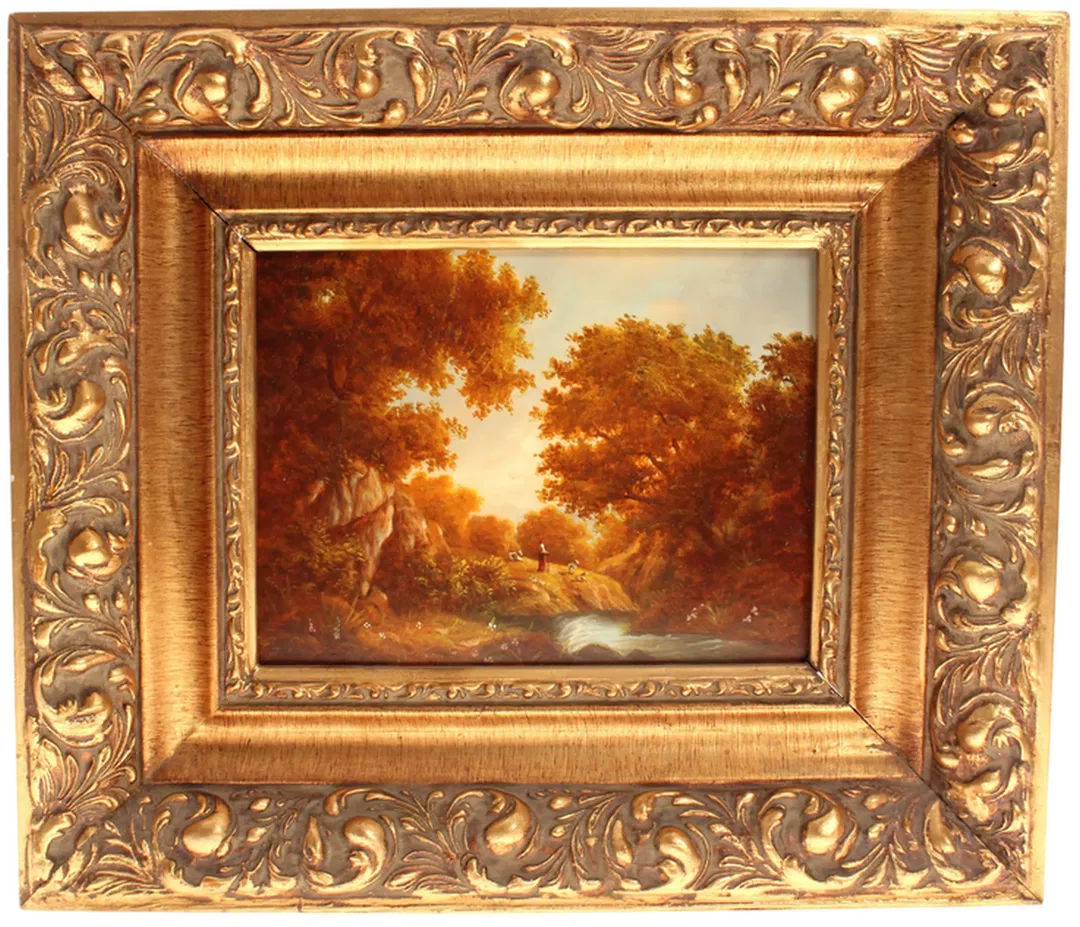 Gemälde – Schäferin in herbstlicher Landschaft - Bild 1