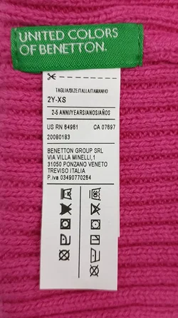 United Colors of Benetton Kindermütze rosa Gr. 2Y-XS - Bild 3