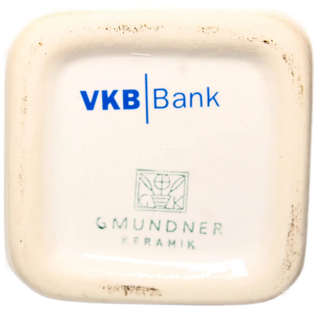 Gmundner Keramik Vase VKB Bank – Handgefertigte Designvase mit blau-grüner Glasur – Bild 2