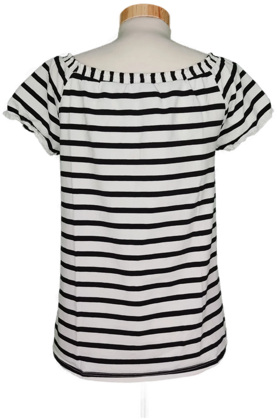 Orsay Damen Shirt mit Gummizug im Ausschnitt schwarz/weiß - M/38 – Bild 2