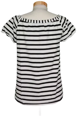 Orsay Damen Shirt mit Gummizug im Ausschnitt schwarz/weiß - M/38 - Bild 2