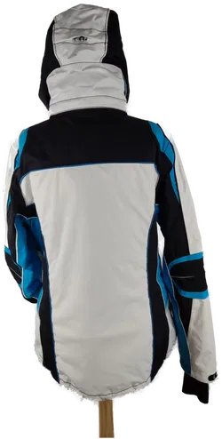 Skijacke 'killtec', mit Zipp, Stehkragen und Kapuze, weiß/schwarz/türkis, Größe 40 - Bild 3