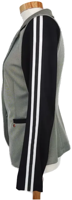Rinascimento Damen Blazer grau/weiß/schwarz mit gestreiften Ärmeln - S/36 - Bild 3
