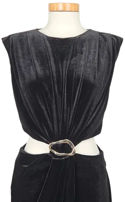 ZARA Damen Samtkleid, schwarz - Gr. S - Bild 4