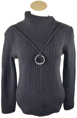 Damenpullover EUR 40 schwarz mit Rollkragen | Zeitloser Stil