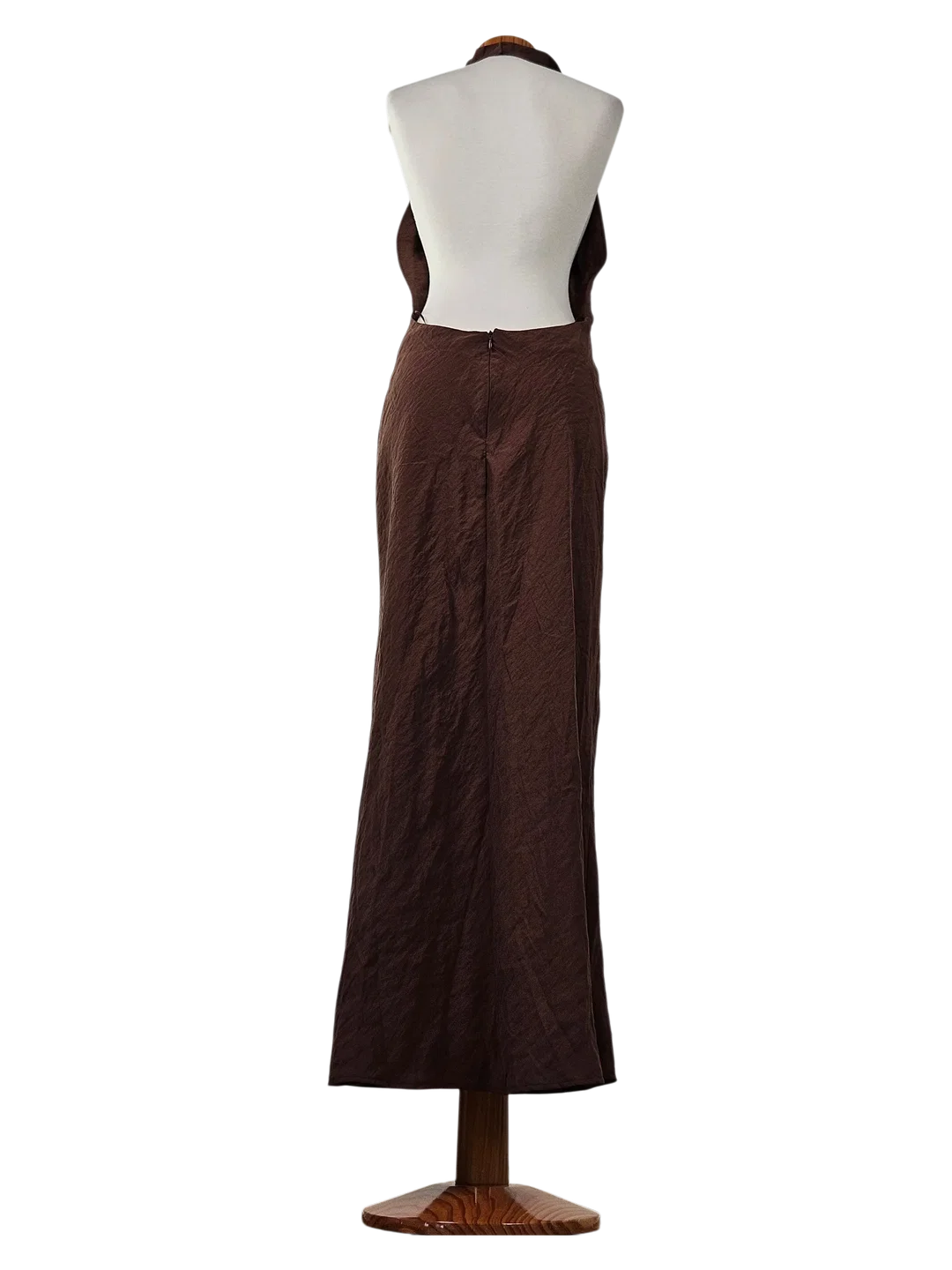 ZARA Damen rückenfreies Maxikleid, braun - Gr. M / 38 – Bild 2
