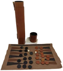 Reise Backgammon aus Leder - Bild 1