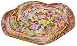 Bunte Kunst Glasschale im Taschentuch Design Ø ca 34cm - Bild 2