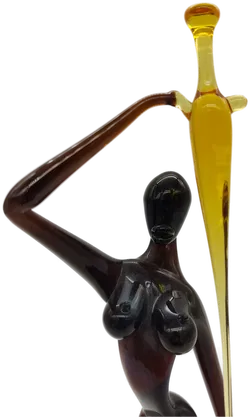 Skulptur Glasskulptur Figur Nackte Frau mit Amphore  ca. 32,5 cm - Bild 2