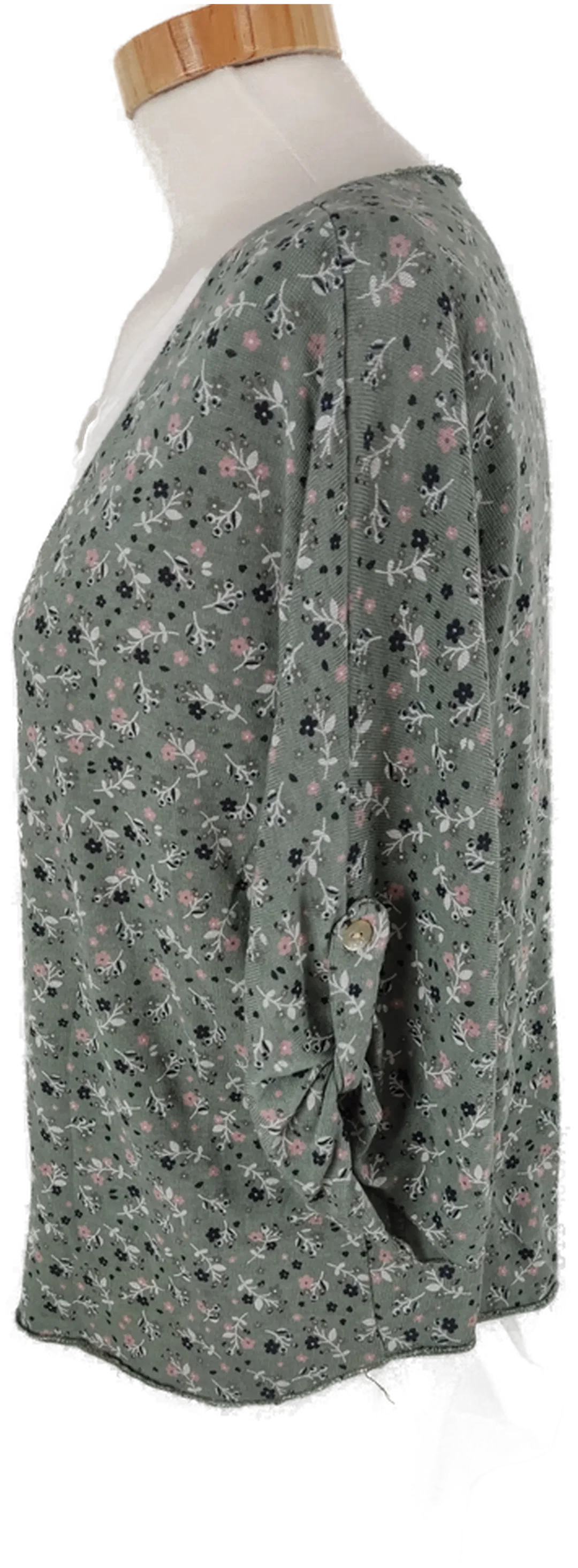 T-Shirt "New Collection", dreiviertelarm mit Rundhalsausschnitt, zweiteilig, weiß/gemustert, Größe 38 (geschätzt) – Bild 2