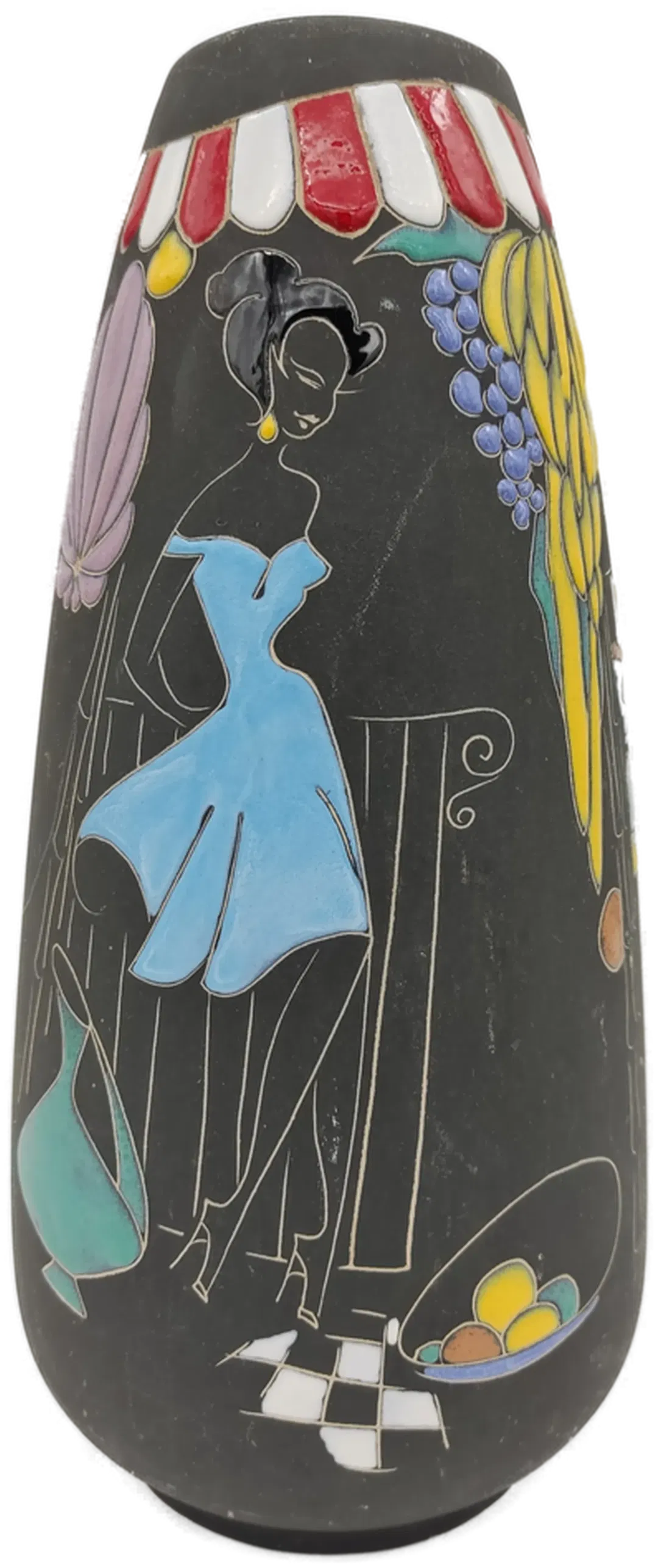 Keramik Vase / Hans Welling 50er-Jahre / Dekor 