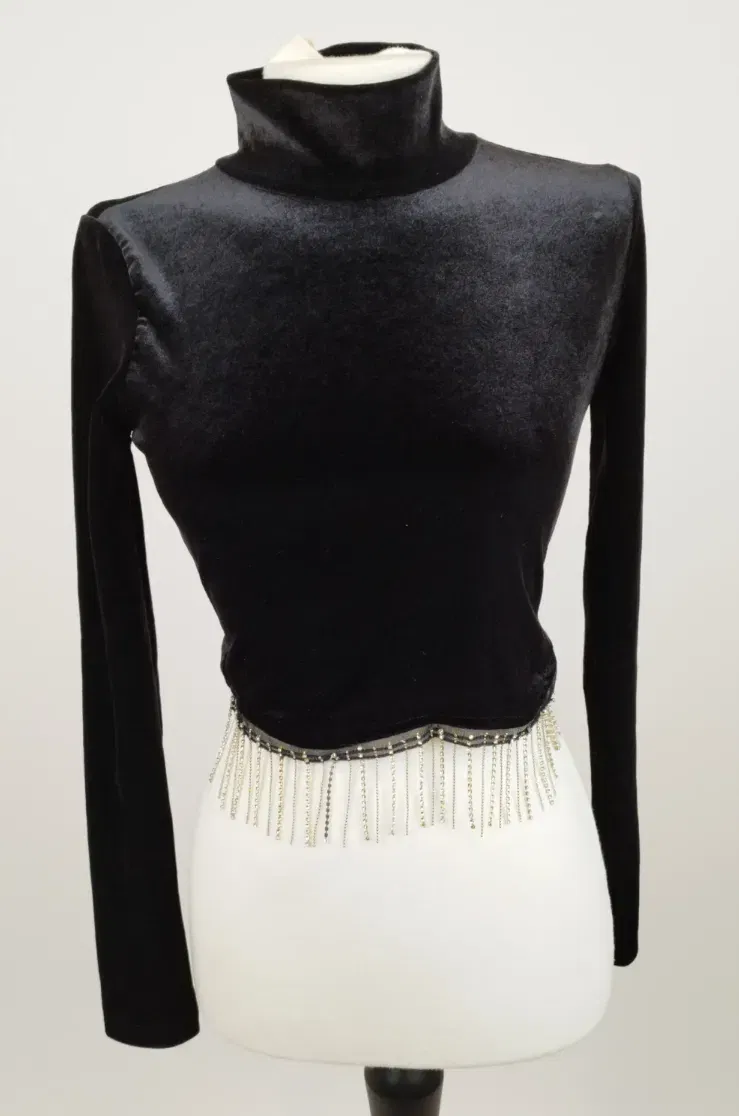 KOTON rollkragen-Pullover mit Stein-Details - Gr. XS / 89% Polyester, 11% Elasthan - Bild 1