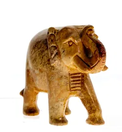 Kunstvoller Speckstein-Elefant – Handgefertigtes Unikat in warmen Erdtönen - Bild 1