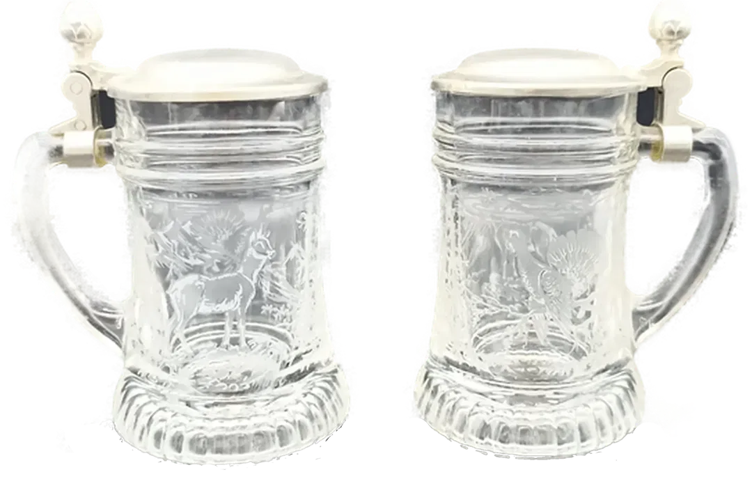 Original BMF Schnapskrügerl mit Zinndeckel - Bild 1