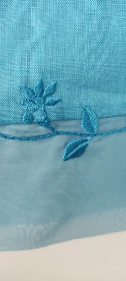 Peter Hahn Leinenrock Blau Mit Spitze | Wie Neu - Bild 6