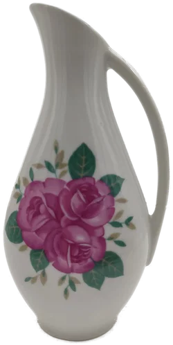 Porzellanvase mit Blumenmotiv aus Unterweissbach | DDR-Ostalgie Henkelvase