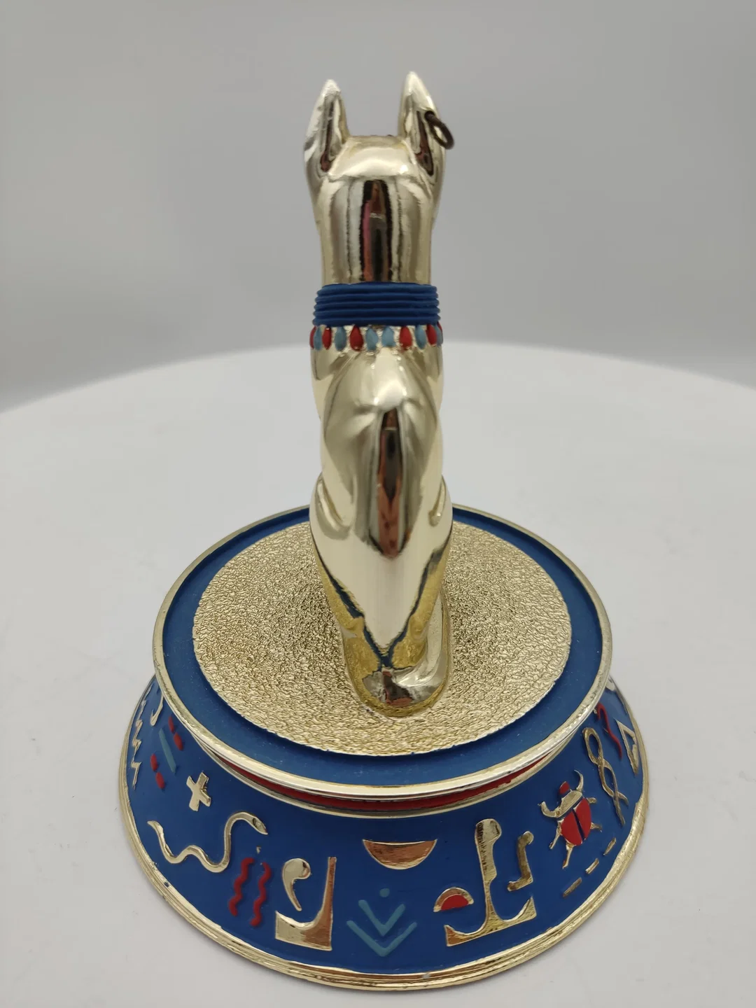 'The sacred  bast cat' Porzellan mit Glaskuppel & Zertifikat von Franklin Mint | Ägyptischer Schatz – Bild 5