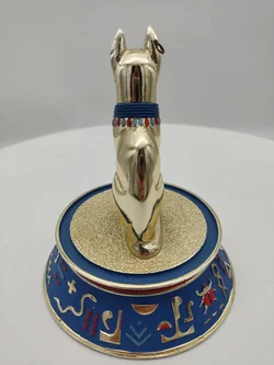 'The sacred  bast cat' Porzellan mit Glaskuppel & Zertifikat von Franklin Mint | Ägyptischer Schatz - Bild 5