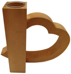 Herzförmiger Kerzenständer aus Holz - 23cm hoch - Bild 3