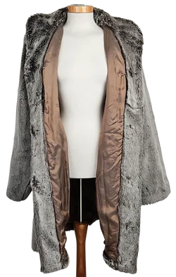 Brigitta Webpelzmode Vintage Damenmantel, grau - Gr. XS – Vorschau 2