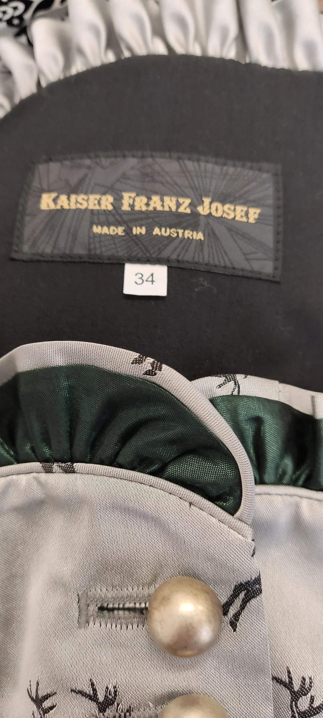 Kaiser Franz Josef Damen Dirndlkleid grün/schwarz/grau Gr. 34 – Bild 2