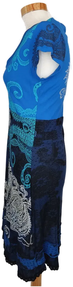 Desigual Damen Kleid blau/schwarz/weiß gemustert - XL/44 - Bild 3