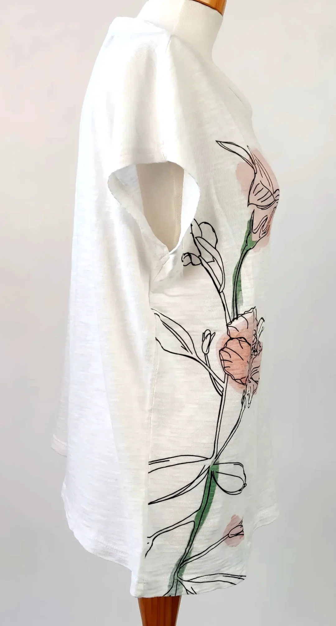 Tom Tailor Damen T-Shirt mit Blumenmuster weiß  - Gr. M/38 – Bild 3