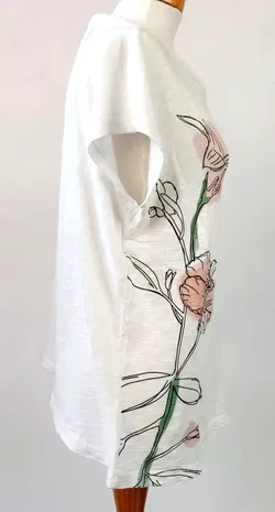 Tom Tailor Damen T-Shirt mit Blumenmuster weiß  - Gr. M/38 - Bild 3