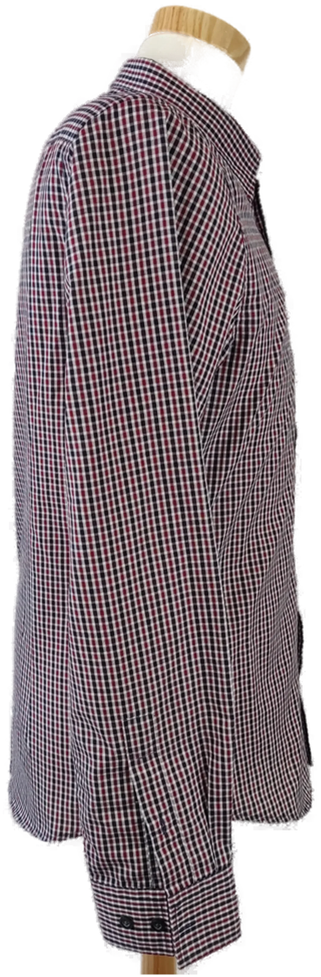 SMOG Herrenhemd rot, schwarz kariert - M (Slim fit) – Bild 2