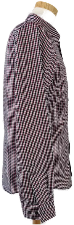 SMOG Herrenhemd rot, schwarz kariert - M (Slim fit) - Bild 2