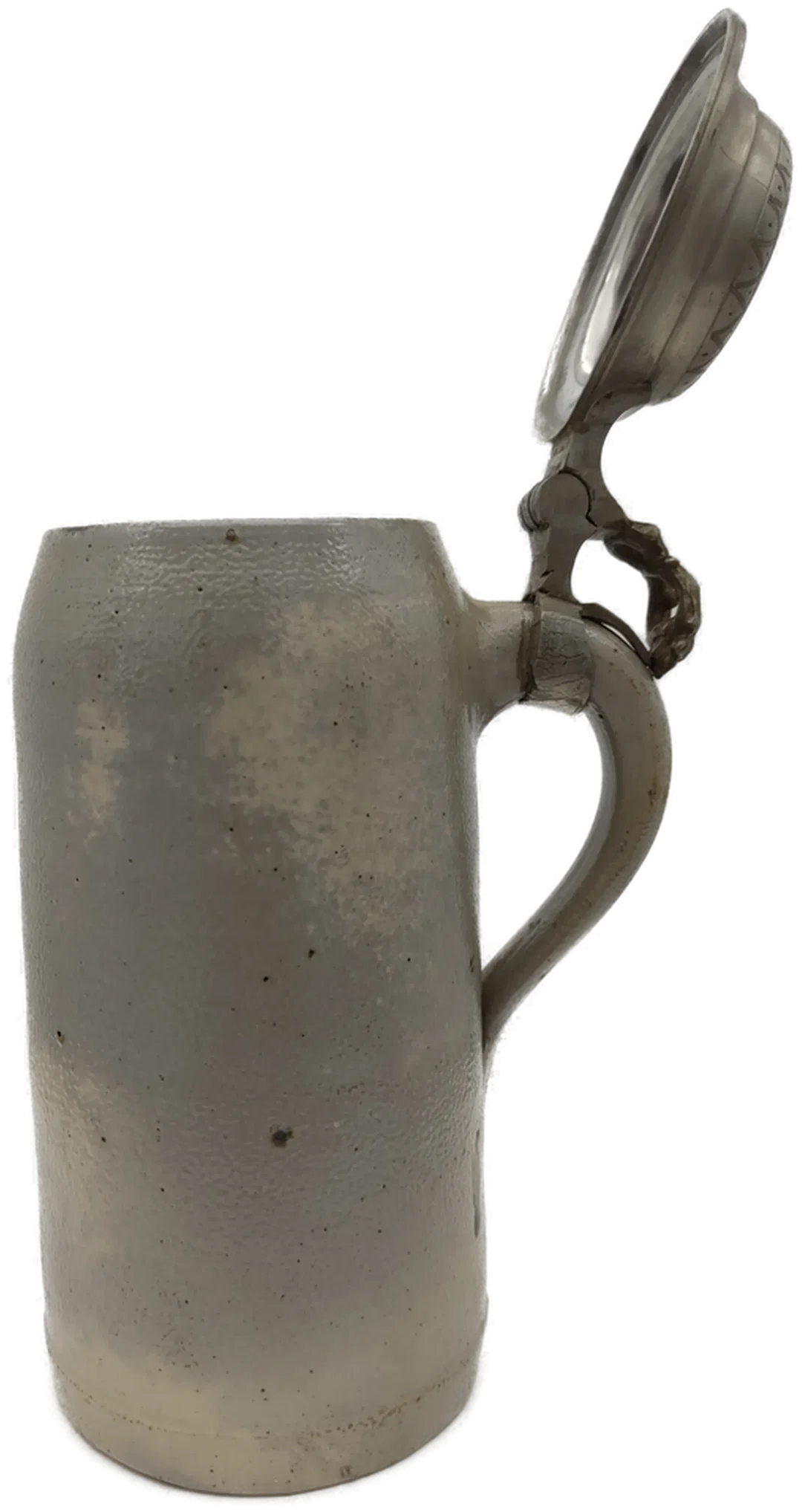 Bierkrug Steinzeug mit Geprägter Zinndeckel  1 L | Mit Charakterspur – Bild 7