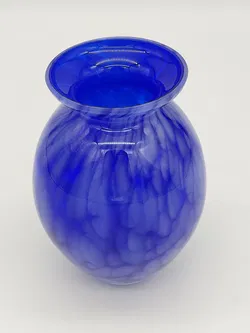 Kleine Vintage Glasvase - blau - Bild 3