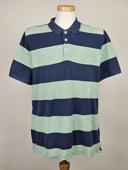 Charles Vögele Herren Poloshirt, blau/grün - Gr. L  - Bild 1