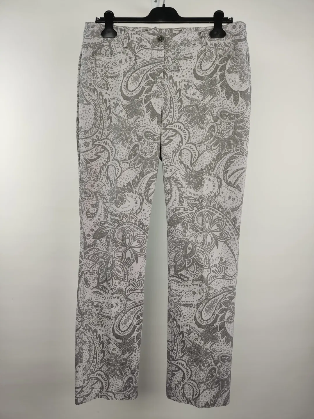 Madeleine Damen-Stretchjeans grau geblümt - 42 / XL - Bild 1