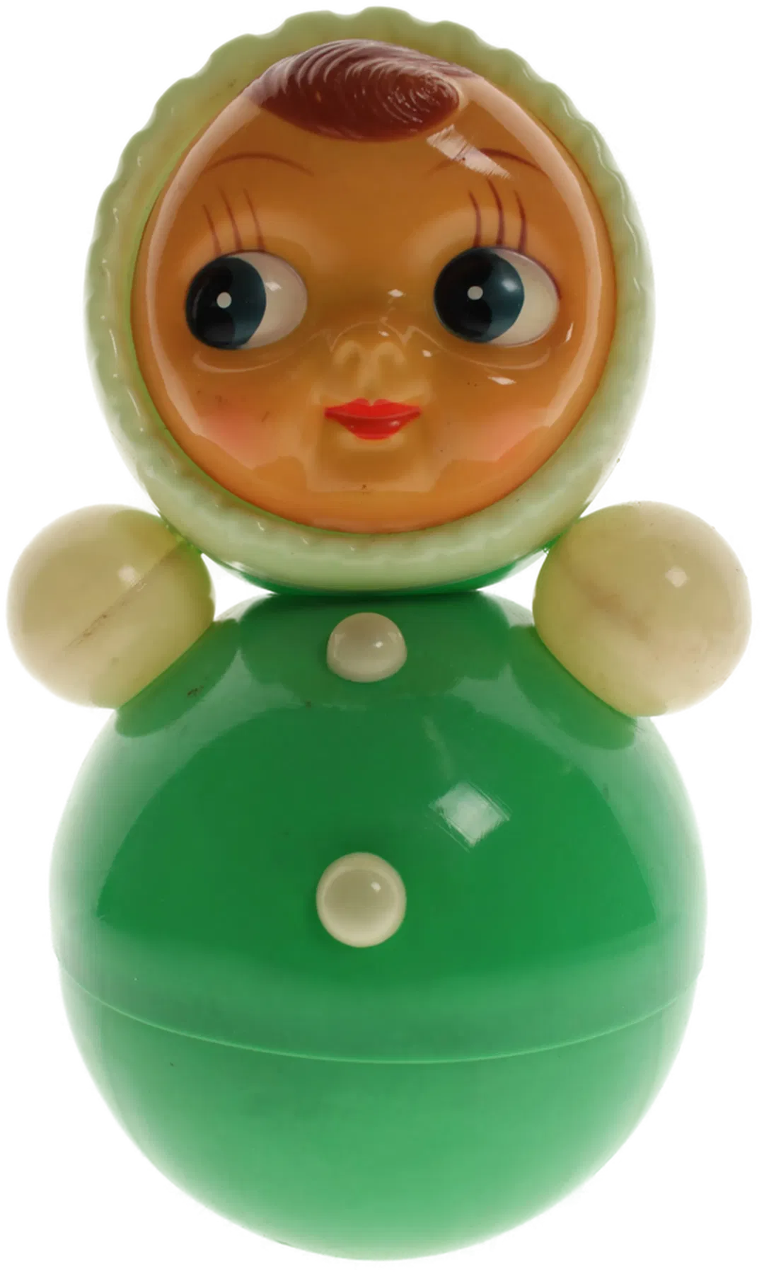 Vintage Stehaufpuppe mit Geräuschfunktion – ca. 22,5 cm – Kunststoff – Klassisches Babyspielzeug – Sammlerstück - Bild 4