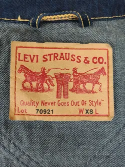 Levi's Type1 Jeanskleid Ärmellos mit passender Denim Truckerjacke dunkelblau - XS/34 - Bild 11