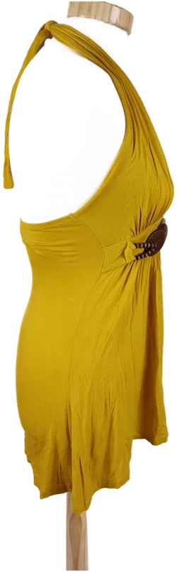 Rückenfreies Damen Neckholder Shirt mit Holzdetails, Gr. XS - Bild 2