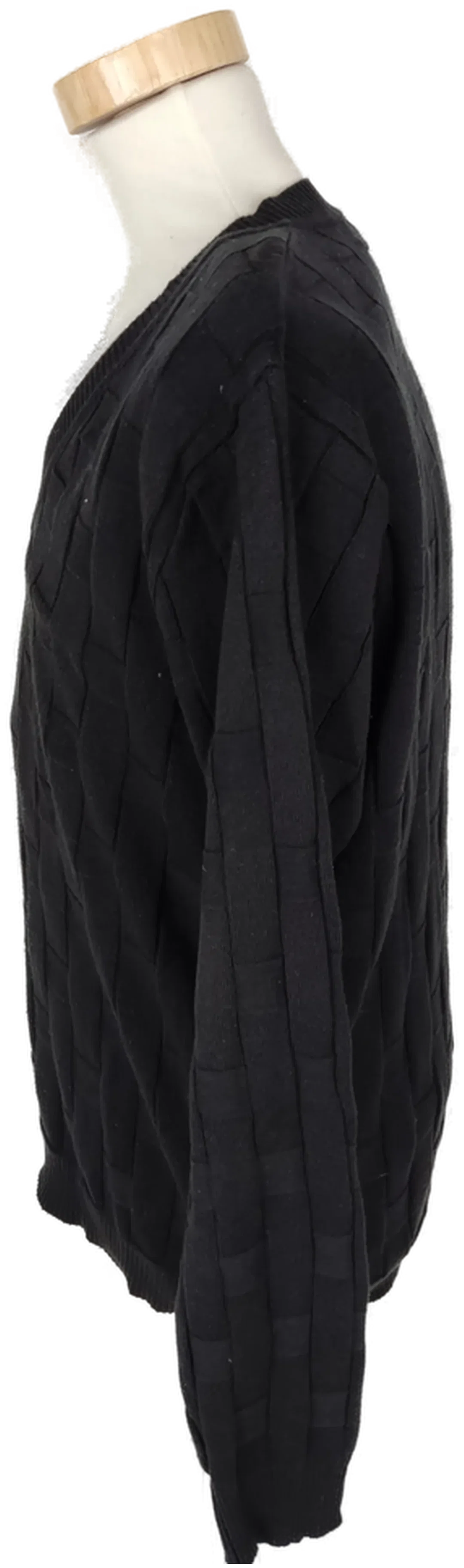 Pullover "Adamus", langarm mit V-Ausschnitt, schwarz, gestrickt, Größe EUR 50 – Bild 2