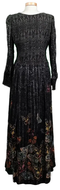 Desigual Damen Maxikleid schwarz mit Schmetterlinge Gr. XL - Bild 2