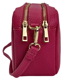 GENUINE LEATHER Damen Umhängetasche - rosa - Bild 3