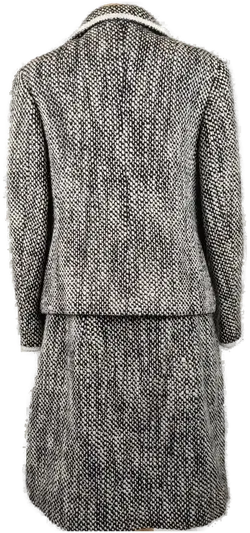 Vintage Damenkostüm aus reiner Wolle schwarz-weiß gemustert - M/38 - Bild 2