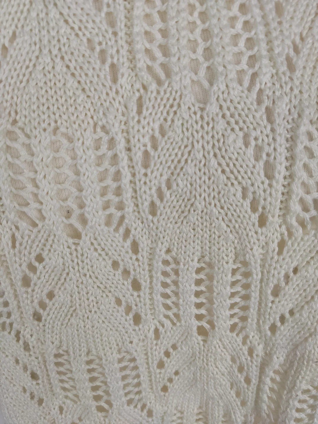 Pullover "Yessica", kurzarm mit Rundhalsausschnitt, weiß, gestrickt, Größe 40 (geschätzt) – Bild 3
