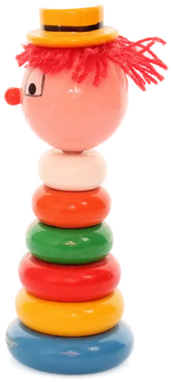 Bunter Holz Clown – Vintage Steckspielzeug für Kinder - Bild 3