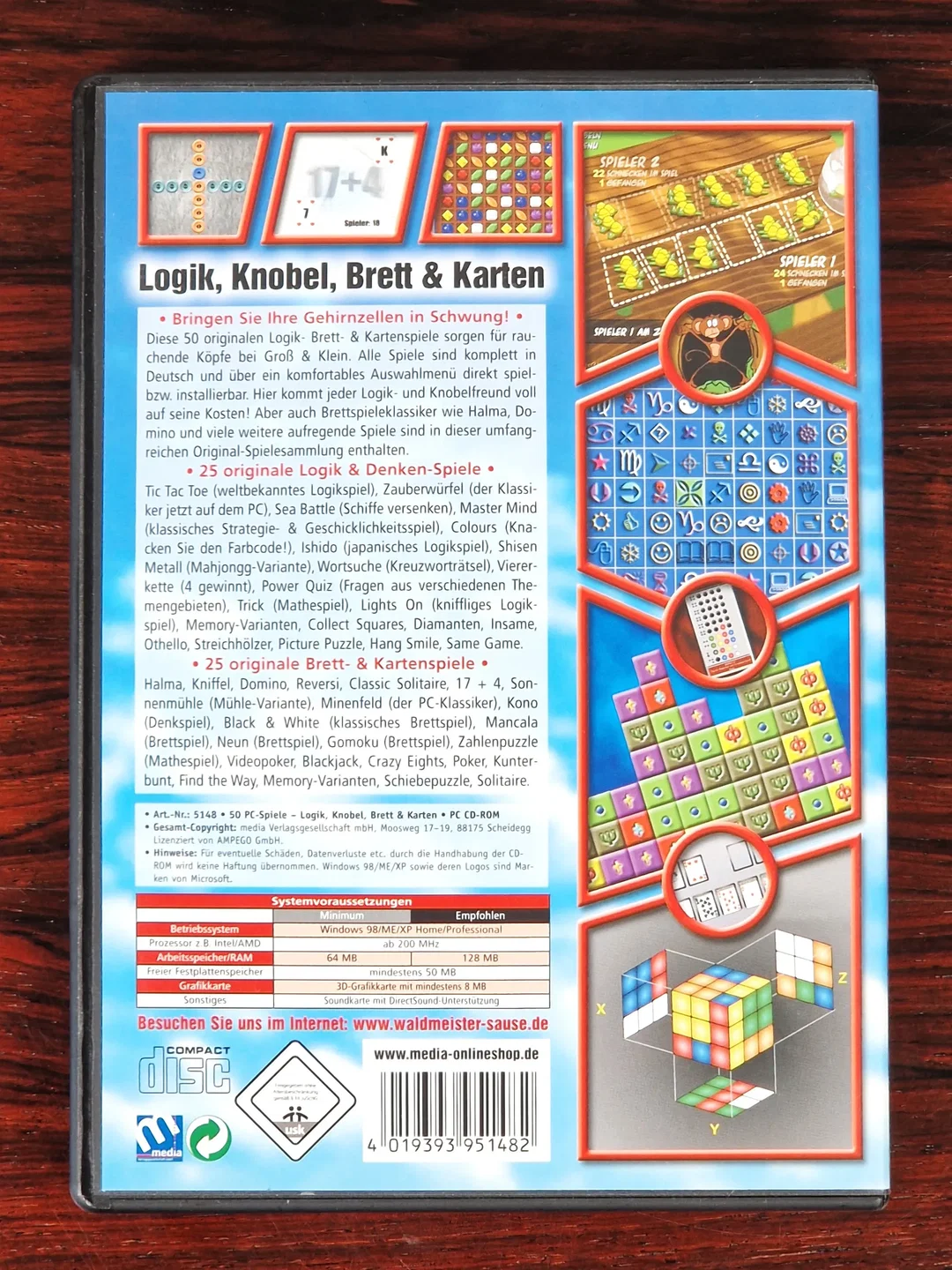 50 PC-Spiele: Logik, Knobel, Brett & Karten - PC-Spiel - CD-ROM – Bild 2