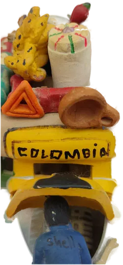 Keramik Chiva-Bus 'Colombia'  |  Handbemalt Folklore - Bild 7