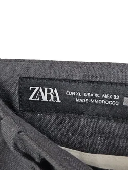 ZARA Damen Leinen-Shorts, grün - Gr. XL - Bild 4
