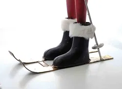 Weihnachtsfigur aus Blech – Skifahrer – ca. 63 cm hoch – Winterdeko / Metallfigur - Bild 4