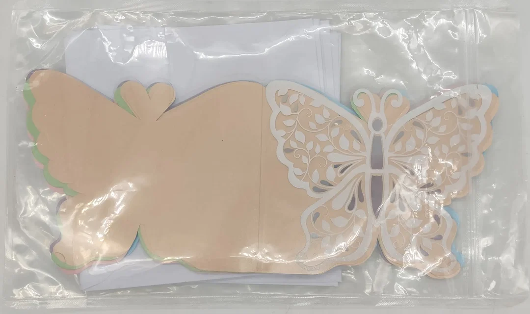 Papierwaren 10 Grußkarten in Schmetterlingsform mit 9 Kuverts – Bild 3